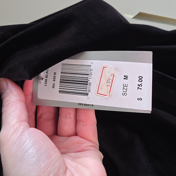 Vtg Lord & Taylor Patra Stretch Black Velvet Draped Tank Top M - Picture 9 of 10